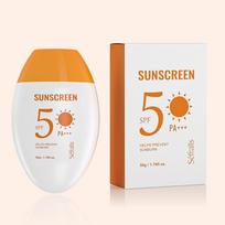 Séfralls APSAUGA NUO SAULĖS SPF50 PA+++ 50g Apsauginis skydas nuo UV spindulių drėkinantis kremas nuo saulės geresnis įsisavinimas su gaivinančia losjoną primenančia tekstūra balta