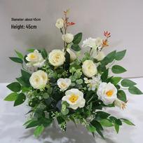 Forest Style Wedding Flower Pots with Green and White Floral Balls for Aisle, Windows, and Engagement Décor gray