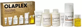 „Olaplex“ rinkinys, suteikiantis plaukams žvilgesio: Nr. 6 „Bond Smoother“ plaukų formavimo kreminis, 100 ml + Nr. 3 „Hair Perfector“ plaukų kreminis atgaivinimui, 30 ml + Nr. 4 „Bond Maintenance“ plaukų šampūnas atkuriamasis ir stiprinamasis, 30 ml + Nr. 0,5 galvos odos ilgaamžiškumo priemonė.