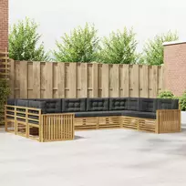 Lauko baldų komplektas Lauko sofos komplektas 9 vnt. Balta ir antracito