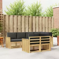 Lauko sofos komplektas 7 vnt. 7 vietos Balta ir antracito