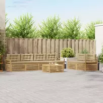 Lauko sofos komplektas 7 vnt. Balta ir kreminė