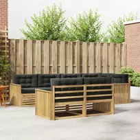 Lauko baldų komplektas Lauko sofos komplektas 7 vnt. 7 vietos Balta ir antracito