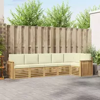 Lauko baldų komplektas Lauko sofos komplektas 6 vnt. 6 vietos Balta ir kreminė
