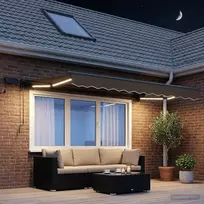 Rankinis markizės rėmas su LED Taupe 3 x 2 m