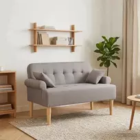 Minkštas kampas su mygtukų apmušalais Taupe 120 x 65 x 79 cm