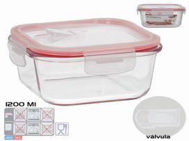 Dėžutė maistui Kitchen&GO Square, 1.2 l, 18 cm x 18 cm, skaidri sp.