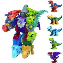 5 IN 1 Vaikų surinkimo Dinzauras transformuojamas Dino robotas Konstruktorius Varžtas DIY Kolekcija Kaladėlės Išmontavimas Atsuktuvas Modelis Žaislai