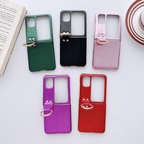 Suitable for oppo N2 Flip case P50pocket folding patent leather suitcase pattern mobile phone case Z Flip4 samsung z flip3 juoda