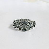 Adjustable Open Ring With Ancient Chinese Taotie Motif Vintage Boho Ethnic Style Copper Statement Jewelry Women Men Adjustable Open Band