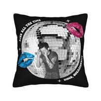 Harrys Styles Vintage Music Kiss Singer Albums Pillowcase Soft Cushion Cover Decorative Pillow Case Cover Bedroom Zipper 45X45Cm Peach skin 18*18(CM)-1Pcs