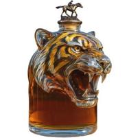 Tigro formos viskio butelis 3D gyvūno dekanteris 300 ml Unikalus stiklinis viskio butelis (as the picture,C)