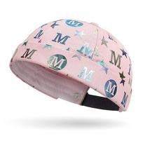 Fashion Hip Hop Beanie Street Hat Stained Star Adjustable Brimless Docker Cap Solid Color Cotton Melon Beanie Cap For Men Women