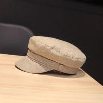 Unisex Vintažinė Lino Karinė Kepurė Kvėpuojanti Reguliuojama Newsboy Kepurė Kasdieniam Lauko Aštuonkampės Kepurės One Size beige