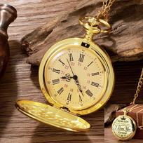 Pocket Watch Vintage Flip Large Pocket Watch Gold Necklace Men's Gift Watch