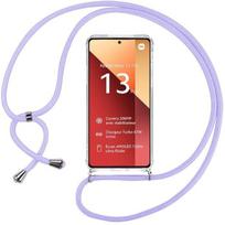 Cord Case For Xiaomi Redmi Note 13 Pro 4G - Shockproof Protection - Transparent Silicone - Purple Cord
