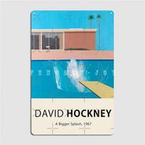 David Hockney Didelis purslas 1967 Metalinė plokštė Sieninė tapyba Personalizuotas klubas Pub Garažas Skardinė plokštė Plakatai 20x30cm（7.8x11.8inch）