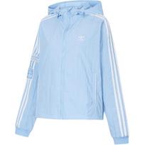Adidas Originals Adibreak Hooded Windbreaker Jacket, Women's Snap Button Closure Powder Blue Outerwear JI7481 L