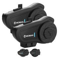 Motorcycle Intercom, Moman H2 PRO Bike Heil Set, 1000m Communication One Size juoda