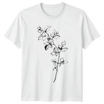 Minimalist Black White Botanical Art TShirt Nature Garden Sketch Plant Lover S