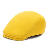 Men'S Tweed Flat Cap British Vintage Newsboy Hat Unisex Solid Beret Style Autumn Spring Casual Sun Hat adjustable yellow