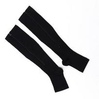 Moteriškos Kompresinės kojinės su užtrauktuku kojos su užtrauktuku Knee Sox Open Toe Kojinės mados ir nesandarių pirštų S/M juoda