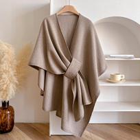 Dizainerio moteriškas kašmyro pončas Žieminis šiltas dvipusis prabangus tirštinantis skara pashmina apsiaustas šalis moteriškas apsiaustas pledas skara gray