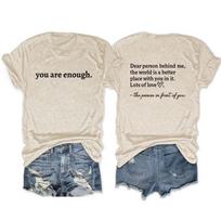 Casual dear person behind me loose round neck short-sleeved T-shirt S white