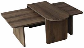 Kavos staliukų komplektas Kalune Design Paris, riešuto sp., 33 - 60 cm x 105 cm x 35 - 40 cm, 2 vnt.