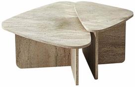 Kavos staliukų komplektas Kalune Design Ballare, travertine sp., 40 - 60 cm x 90 cm x 35 - 40 cm, 2 vnt.