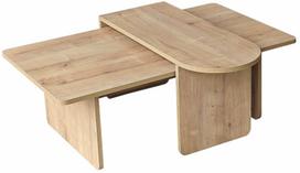 Kavos staliukų komplektas Kalune Design Paris, ąžuolo medienos imitacija sp., 33 - 60 cm x 105 cm x 35 - 40 cm, 2 vnt.