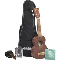 KALA Ukulele Set Series Bundle Pack Mahogany Body Soprano model to KA-15 KA15S-BNDL-20_06 [Successor KA-15S-BNDL] (Case/Strap/Replacement raudonmedis