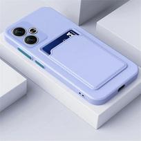Silikoninis kortelių piniginės dėklas Xiaomi Redmi 13 4G 13C 12C 12 10C 10A 9C 9A Minkštas smūgiams atsparus kortelių lizdas Minkštas rėmelis Galinis pilnos apsaugos dangtelis Redmi 13C levanda