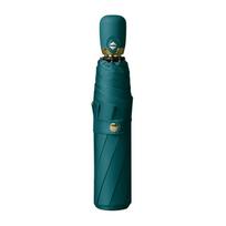 Automatinis skėtis nuo lietaus ir saulės, juoda danga, apsaugantis nuo UV spindulių, 3 sulankstomi, atsparūs vėjui, prabangūs, dideli, atsparūs vėjui moterims ir vyrams žalia