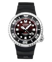 Citizen Promaster Poliuretano dirželis Raudonas ciferblatas Eco-Drive Nardymo BN1024-01Z 300M Vyriškas laikrodis raudona