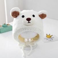 Lovely Bear Children Plush Beanies Cartoon Kids Winter Ear Protection Hat For Boys Girls Thick Warm Soft Kids Hat kava
