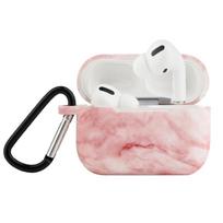 Marble Earphone Case For Airpods 3 Dust Guard Silicone Protective Case Cover raudona