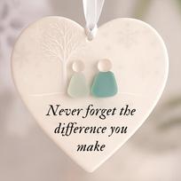 Heart-Shaped Sea Glass Friendship Decor Handmade Craft Christmas Tree Hanging Ornaments Timeless