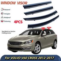 For VOLVO V60 CROSS 2012-2017 Window visor,Window rain shield with silver bright stripe NO LOGO