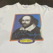 Vintage 80s 90s William Shakespeare White T Shirt XL Distressed Worn Art Plays 2XL gray