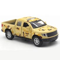 1/32 Toyota pikapas žaislinis modelis, galintis atidaryti duris, kamufliažinis automobilis, muzika, šviesos modeliavimas, atitraukiamas automobilis vaikams, žaislai, dovanos 1/32-Size:12*5.5*4.2cm geltona