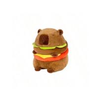 Cute Hamburg Dog Capybara Plush Toy Fur Puppy Doll Simulation Animals Soft Plush Holding Doll Birthday Holiday Gifts 20cm
