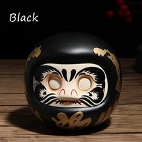 Japanese Ceramic Daruma Statue, Lucky Charm, Zen Ornament, Fengshui Figurine, Money Box, Home Tabletop Decoration, Gifts, 4 juoda