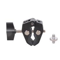 Aluminum Camera Mount Clamp With 1/4 3/8 Threaded Holes For Microphone Action Camera Tripod Accessories 1