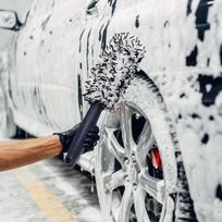 Car Wheel and Tire Cleaner Brush Plush Fiber Material for Easy and Quick Washing Suitable for All Vehicles 2PCS