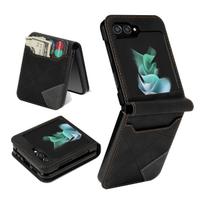 Compatible with Samsung Z Flip7 phone case, Samsung Foldable 5th Gen spliced color-blocking line card slot foldable protective case samsung z flip5 juoda