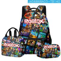 Virtual World Primary and Secondary School Girls Schoolbag Backpack Lunch Bag Double-layer Pencil Case Three-piece Set