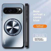 Luxury AG Frosted Armor Phone Case For Google Pixel 11 Pro XL 10 9 8 7 Pro 10A 9A 8A 7A with Rotate Bracket Anti-drop Back Cover Google Pixel 11 Pro mėlyna