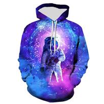 3D Printing Star Astronaut Pattern Men's Hoodie Women Kid Clothing Four Seasons Fashion Casual Fun Street Oversized Sweatshirt S