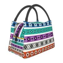 Custom Classic Paisley Bandana Pattern Lunch Bag Women Thermal Cooler Insulated Lunch Box for Picnic Camping Work Travel 28x17x16CM smėlis